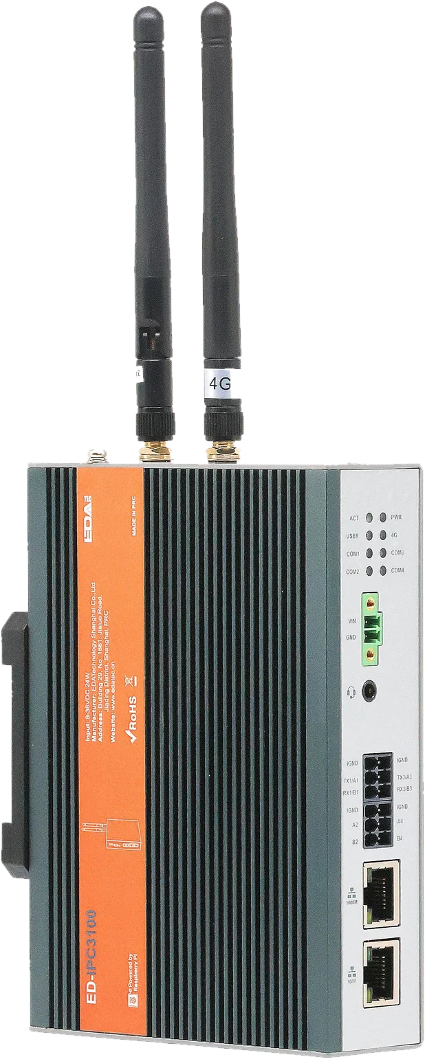 LugBox: industriële 4G-gateway met twee antennes, statuslampjes en twee Ethernetpoorten