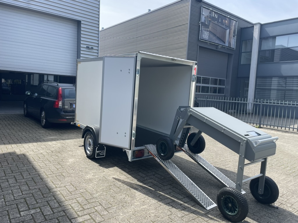 De meetwagen gereed voor transport.